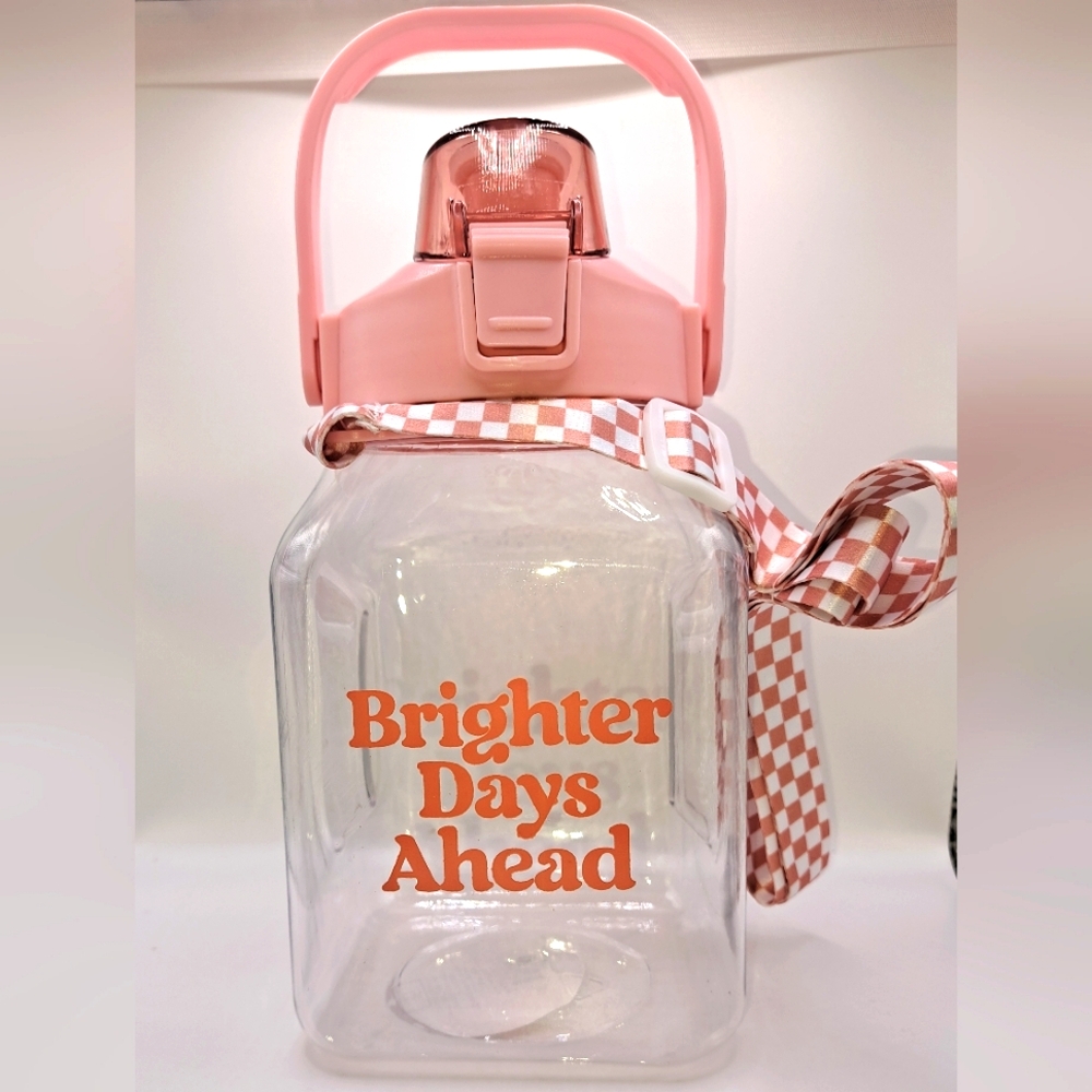 40oz Rose Pink Water Bottle w/ Strap – Crossbody & Waist Carry
